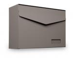 MEFA Briefkasten Letter (113) Beigegrau semi mat mit Namenschild RAL 7006 Wandbriefkasten